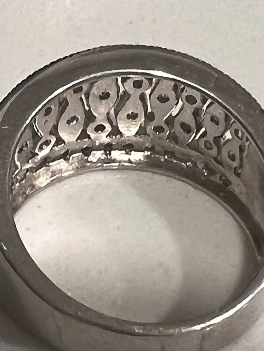Sterling Silver (S925) Wide Pavé Ring featuring sparkling clear cubic zirconia